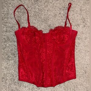 urban outfitters corset in red